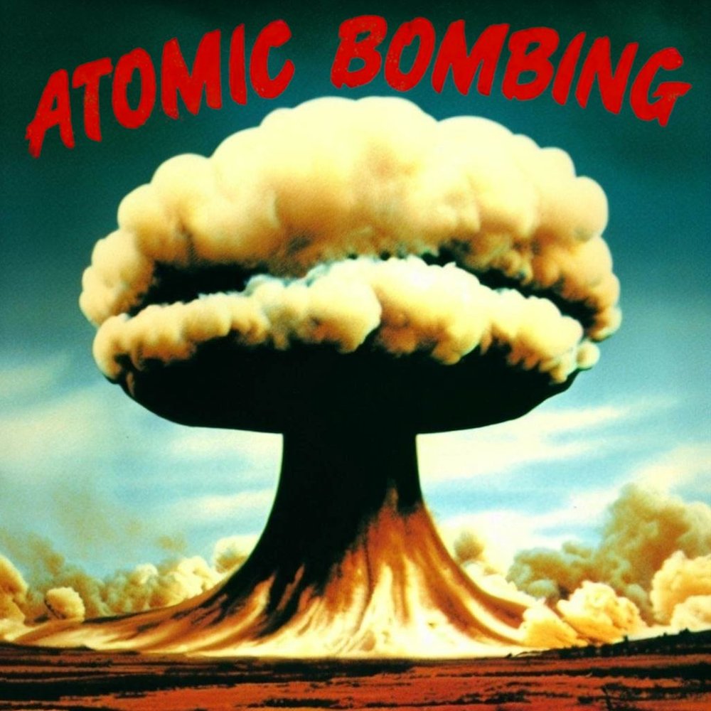 1950s Atomic Bomb Poster Vintage Style Nuclear Blast Warning Sign Apocalyptic Pr